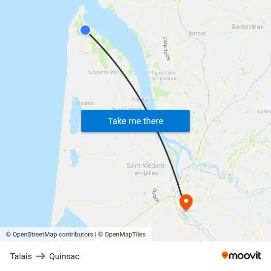 Talais to Quinsac map