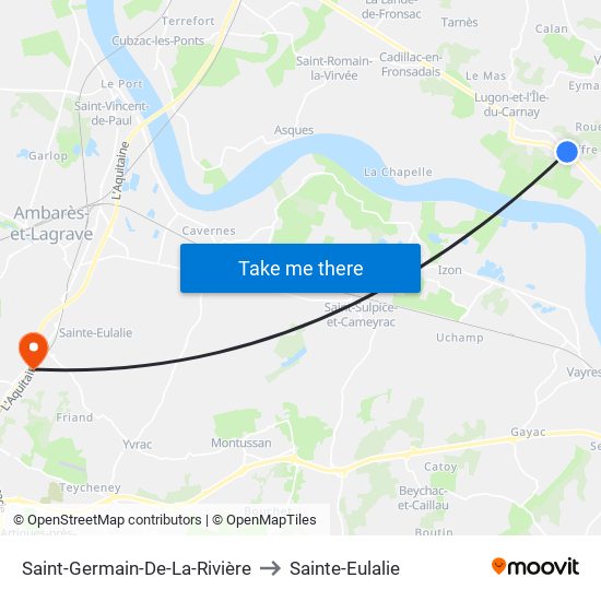 Saint-Germain-De-La-Rivière to Sainte-Eulalie map