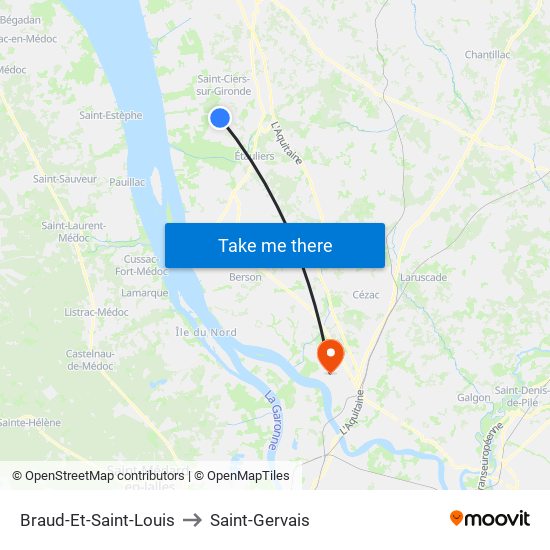 Braud-Et-Saint-Louis to Saint-Gervais map