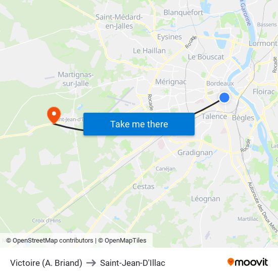 Victoire (A. Briand) to Saint-Jean-D'Illac map