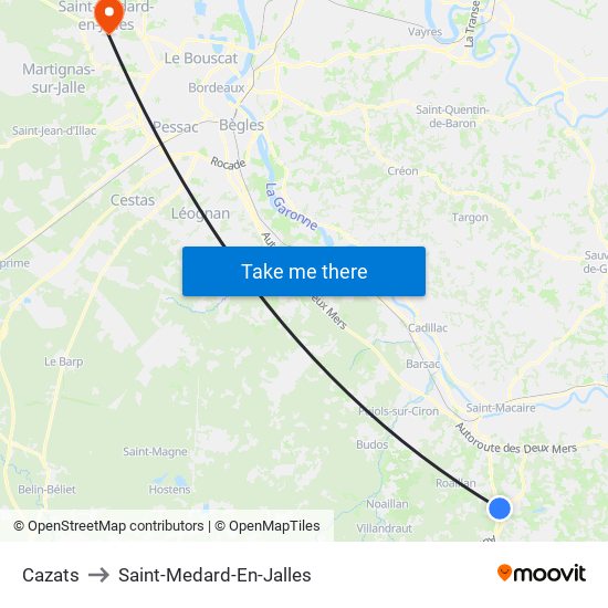 Cazats to Saint-Medard-En-Jalles map