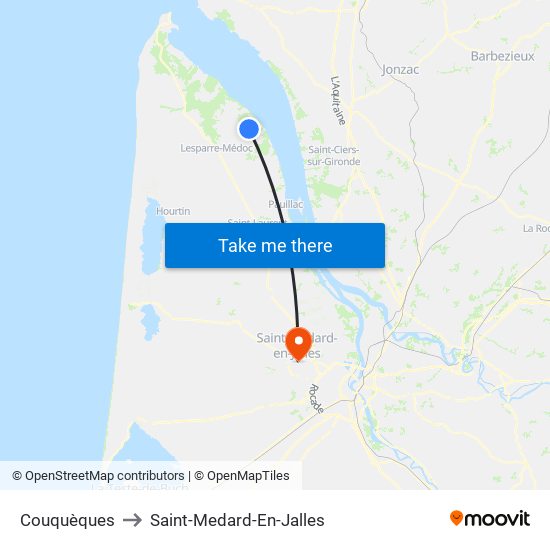 Couquèques to Saint-Medard-En-Jalles map