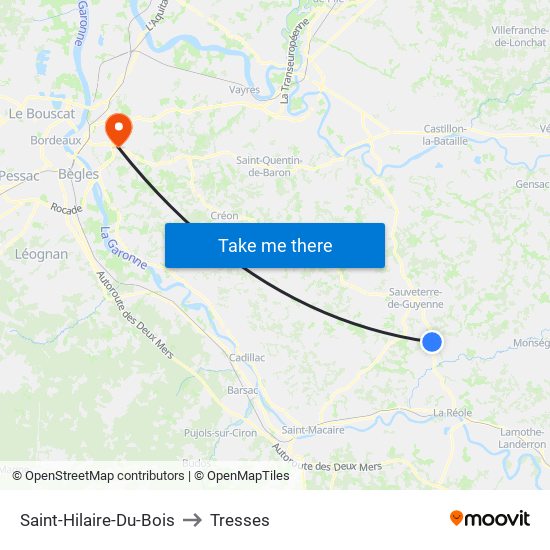 Saint-Hilaire-Du-Bois to Tresses map
