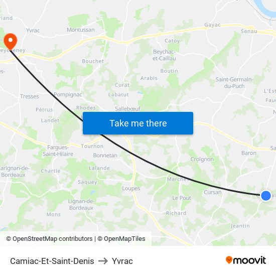 Camiac-Et-Saint-Denis to Yvrac map