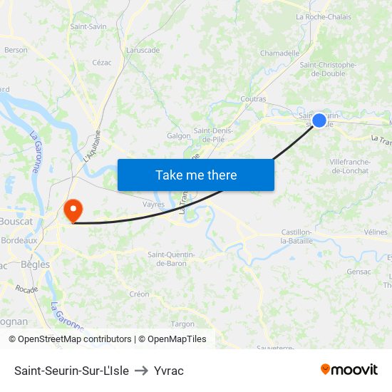 Saint-Seurin-Sur-L'Isle to Yvrac map