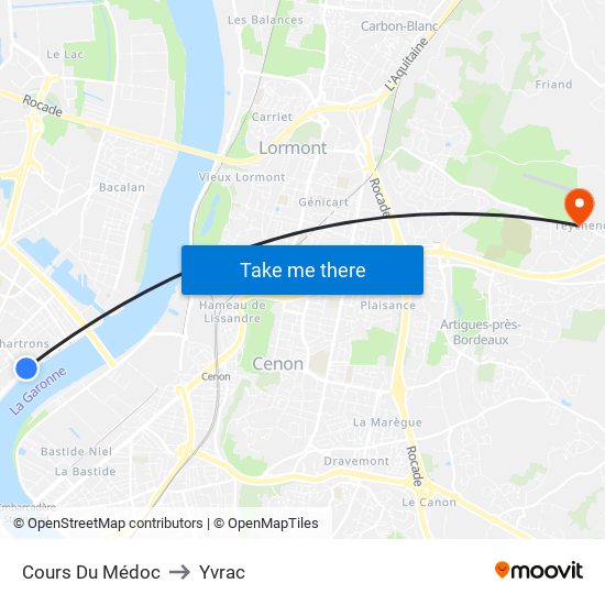 Cours Du Médoc to Yvrac map