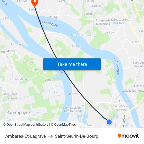 Ambares-Et-Lagrave to Saint-Seurin-De-Bourg map