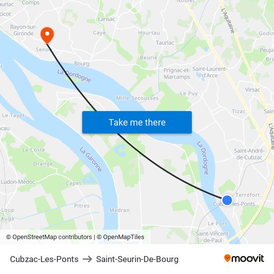 Cubzac-Les-Ponts to Saint-Seurin-De-Bourg map