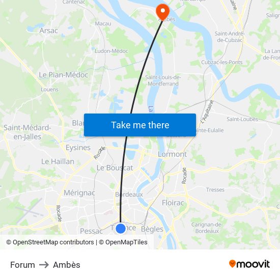Forum to Ambès map