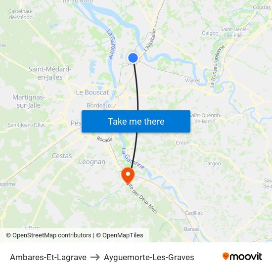 Ambares-Et-Lagrave to Ayguemorte-Les-Graves map