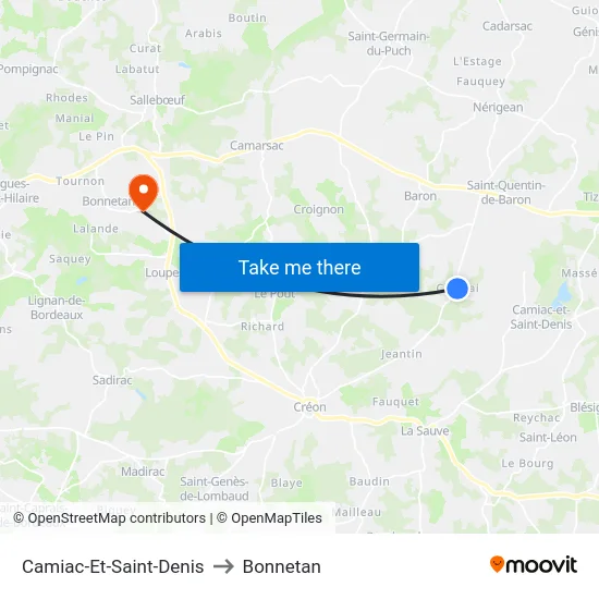 Camiac-Et-Saint-Denis to Bonnetan map