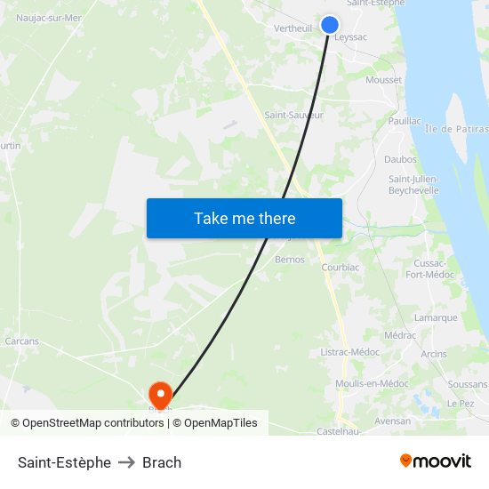 Saint-Estèphe to Brach map