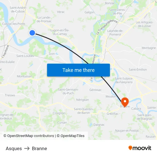 Asques to Branne map