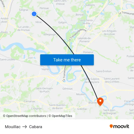Mouillac to Cabara map