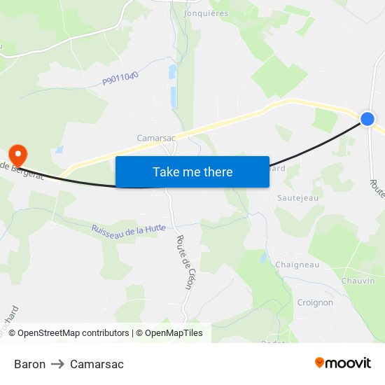 Baron to Camarsac map