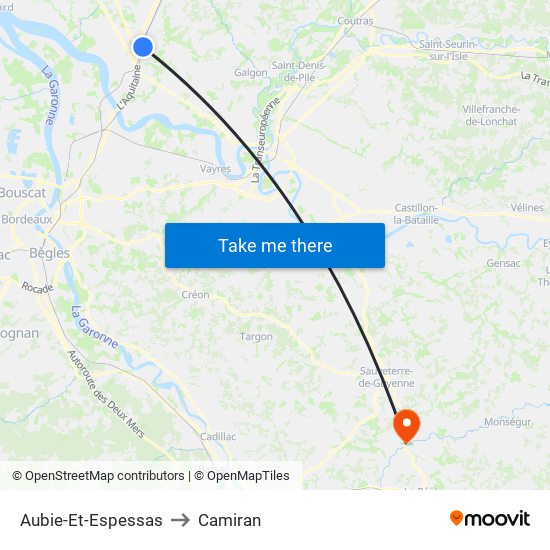 Aubie-Et-Espessas to Camiran map