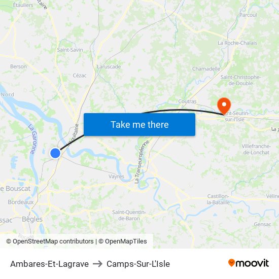 Ambares-Et-Lagrave to Camps-Sur-L'Isle map