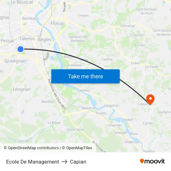 Ecole De Management to Capian map