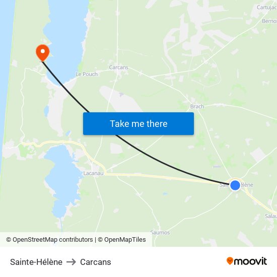 Sainte-Hélène to Carcans map