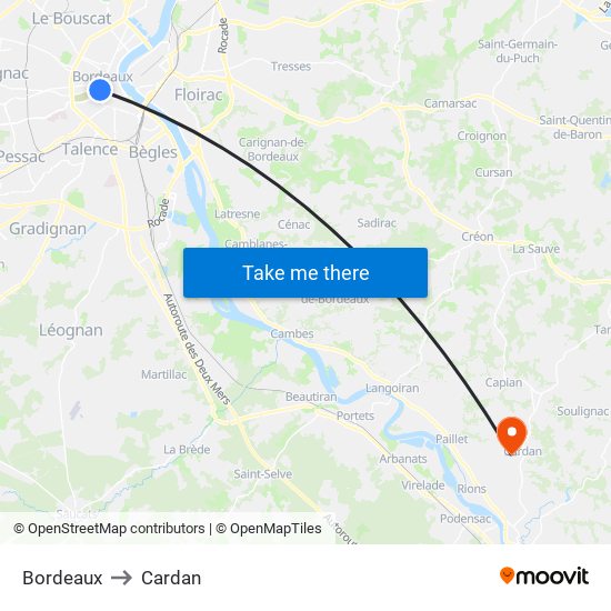 Bordeaux to Cardan map