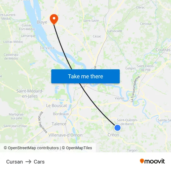 Cursan to Cars map