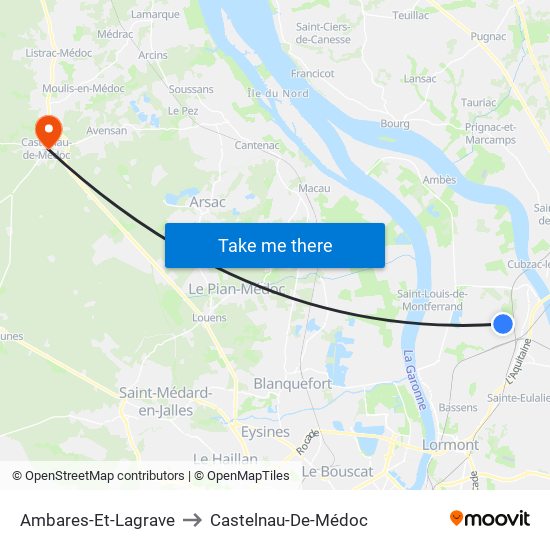 Ambares-Et-Lagrave to Castelnau-De-Médoc map