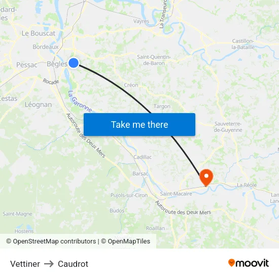 Vettiner to Caudrot map