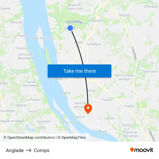 Anglade to Comps map