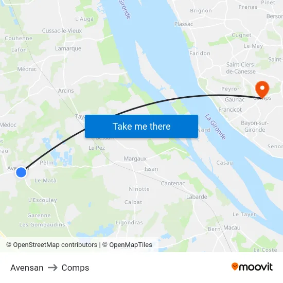 Avensan to Comps map