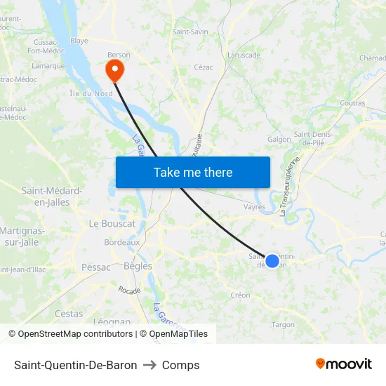 Saint-Quentin-De-Baron to Comps map