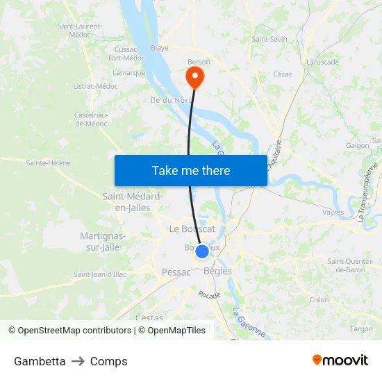 Gambetta to Comps map