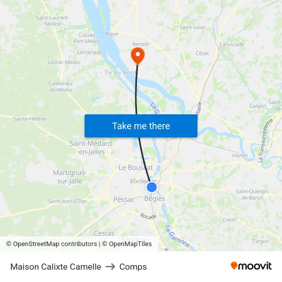 Maison Calixte Camelle to Comps map