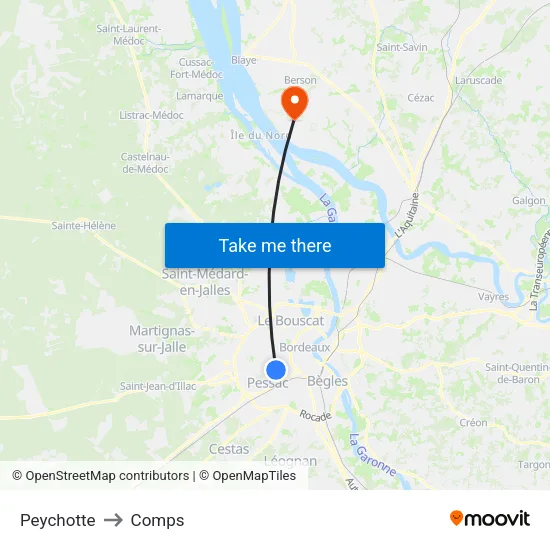 Peychotte to Comps map