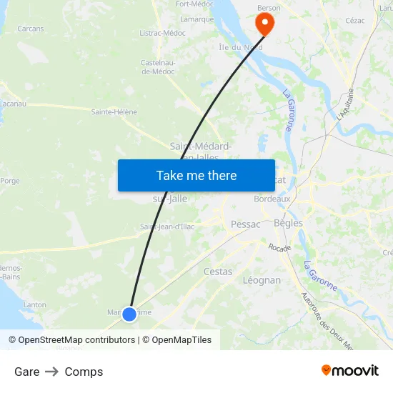 Gare to Comps map