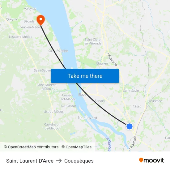 Saint-Laurent-D'Arce to Couquèques map