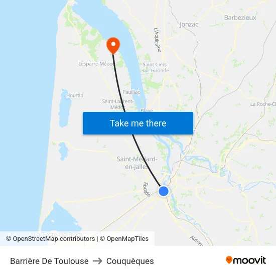 Barrière De Toulouse to Couquèques map