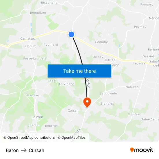 Baron to Cursan map