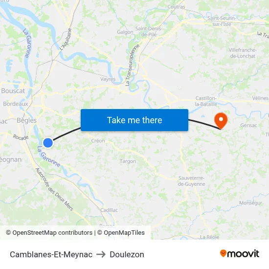 Camblanes-Et-Meynac to Doulezon map