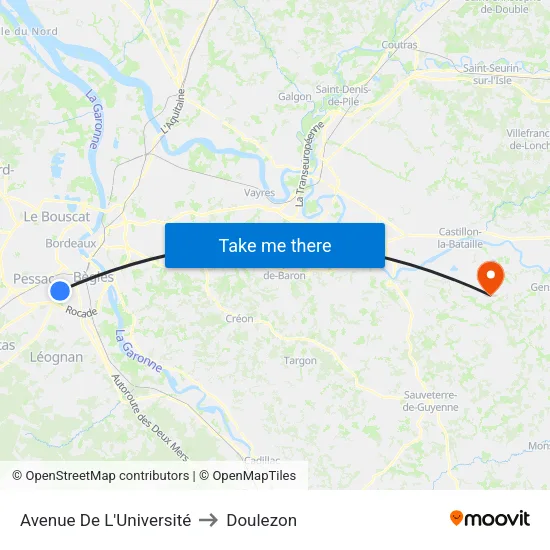 Avenue De L'Université to Doulezon map