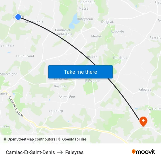 Camiac-Et-Saint-Denis to Faleyras map