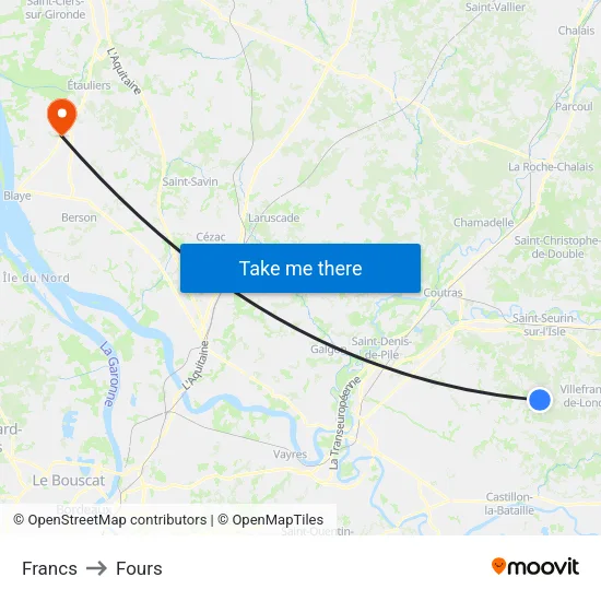 Francs to Fours map