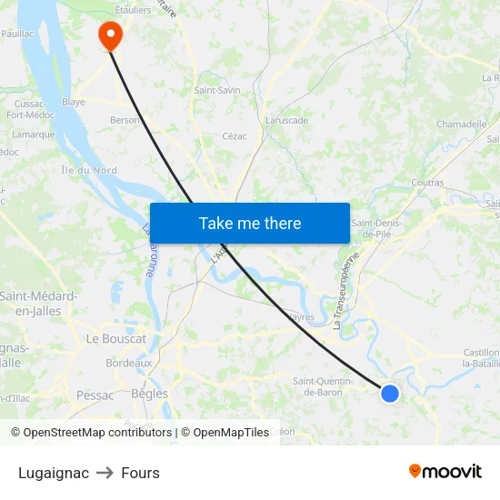 Lugaignac to Fours map