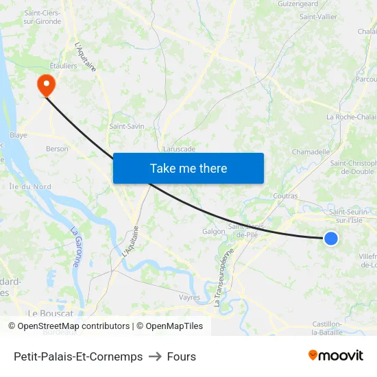 Petit-Palais-Et-Cornemps to Fours map