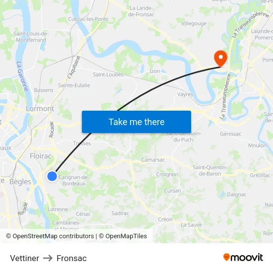 Vettiner to Fronsac map