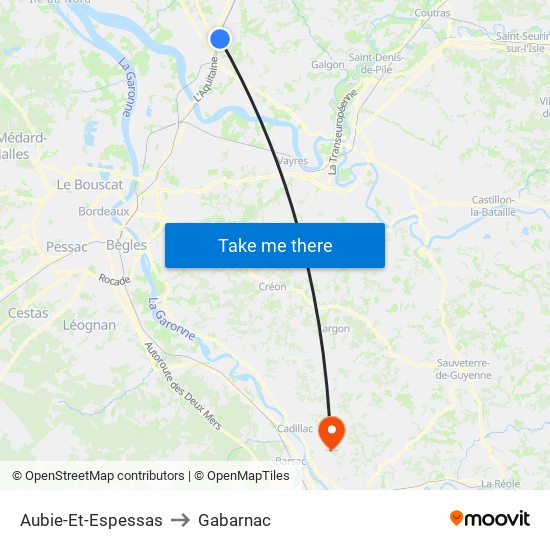 Aubie-Et-Espessas to Gabarnac map