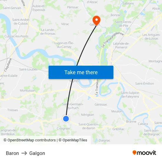Baron to Galgon map