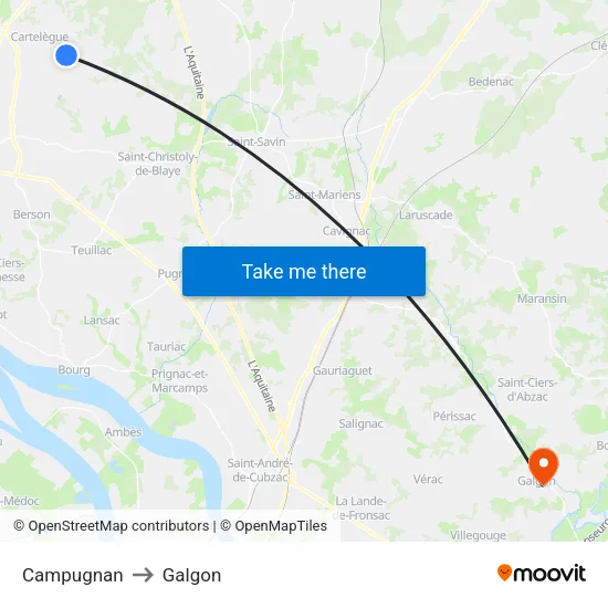 Campugnan to Galgon map