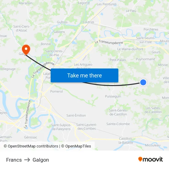 Francs to Galgon map