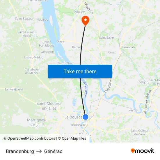 Brandenburg to Générac map