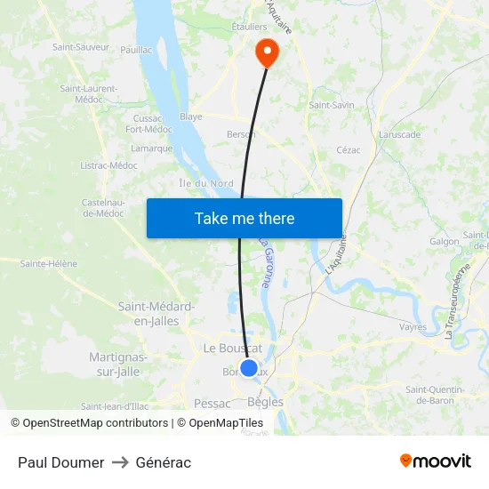 Paul Doumer to Générac map